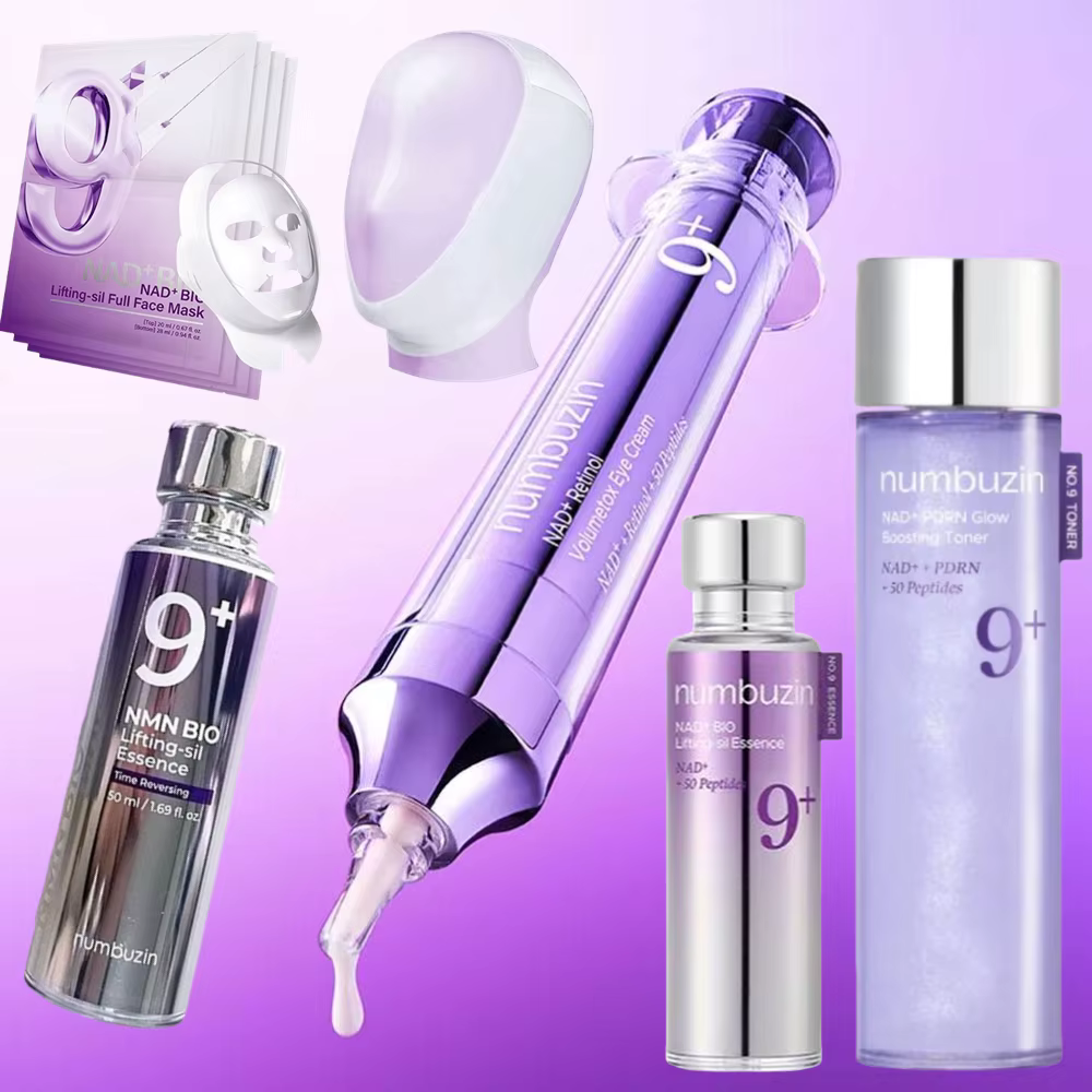 Ensemble de soins de la peau Numbuzin NO.9 NAD+ BIO de Corée - Masque facial complet Lifting-sil