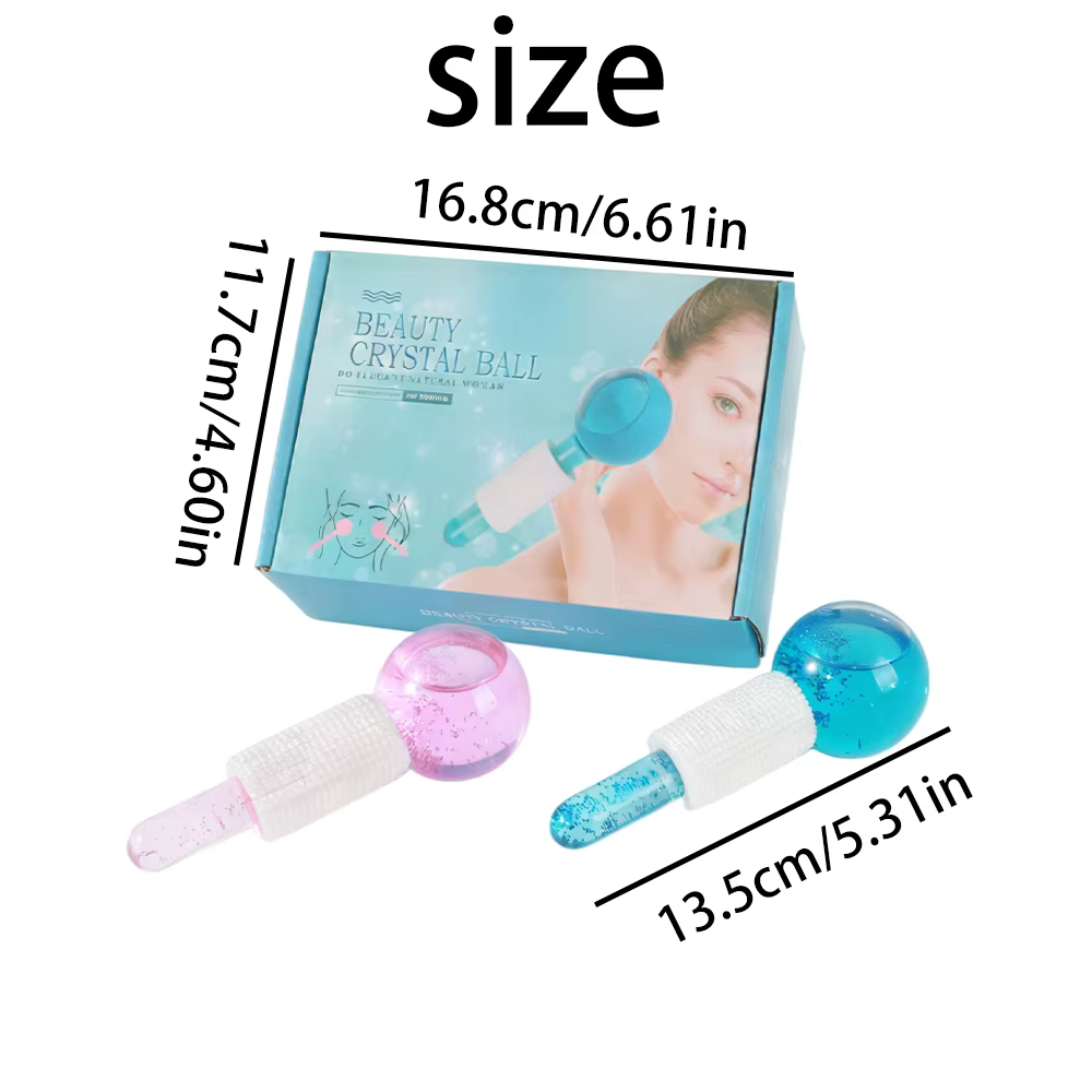 Lot de 2 globes de glace pour massage facial