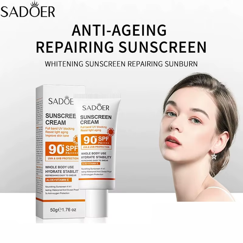 SADOER Spf 90 + crème solaire pour visage corps entier utilisation protecteur