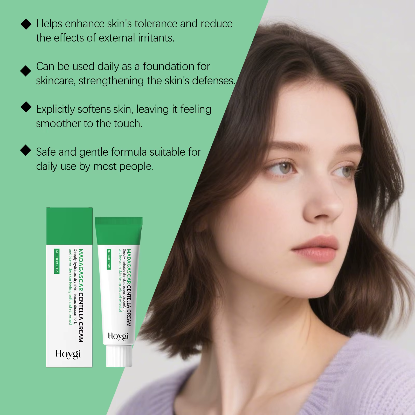 Centella crème apaisante avec céramide & B5 visage réparation hydratant rougeurs soulagement