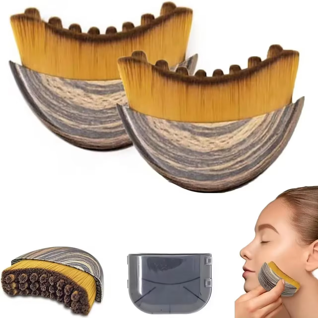 Nouvelle brosse de massage facial pour le soin du contour lymphatique avec boîte de rangement pour stimuler et sculpter le visage
