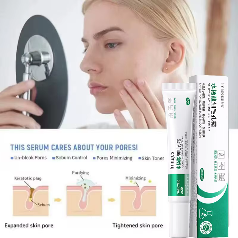 Crème de traitement à l'acide salicylique pour resserrer les pores