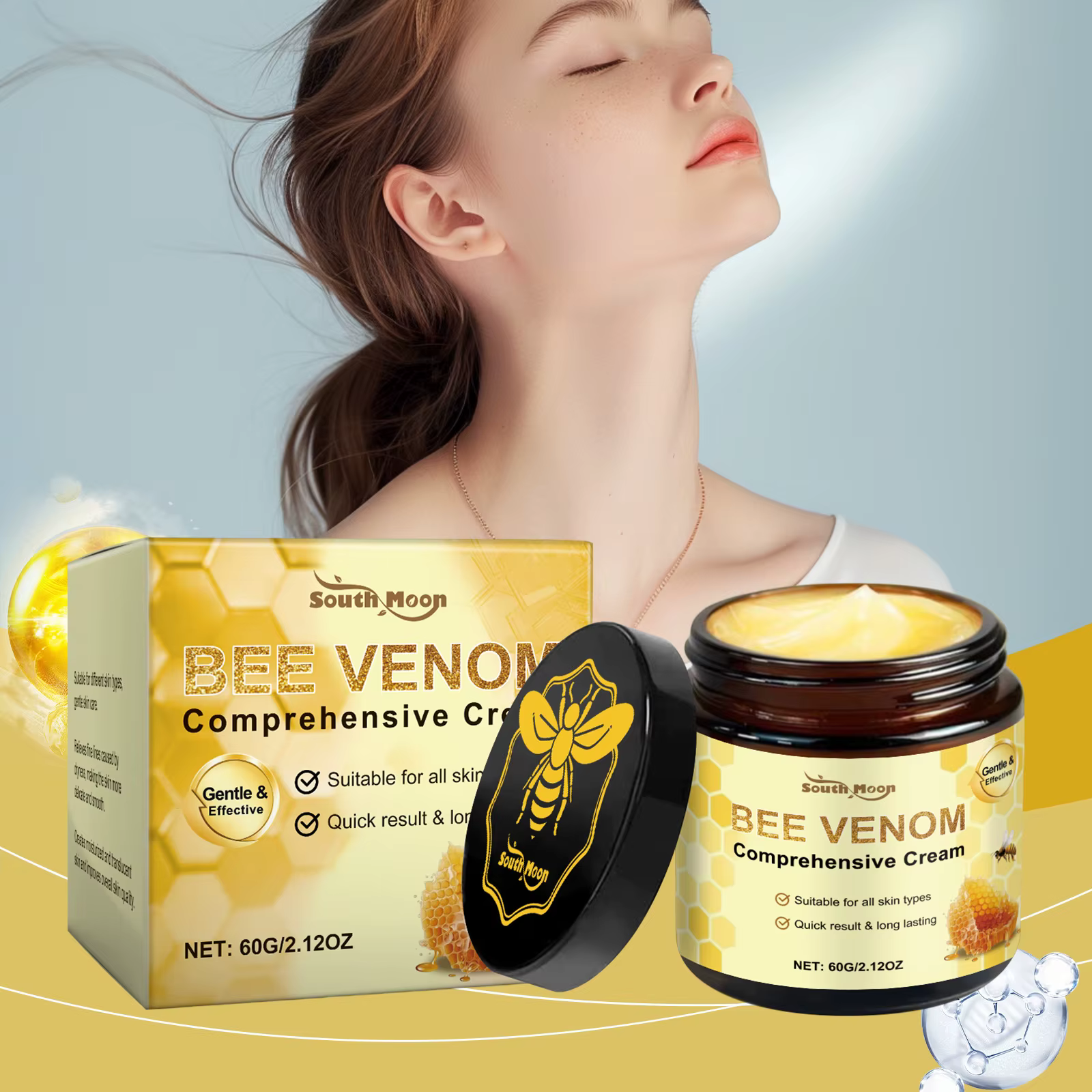 Crème hydratante pour le visage au venin d'abeille