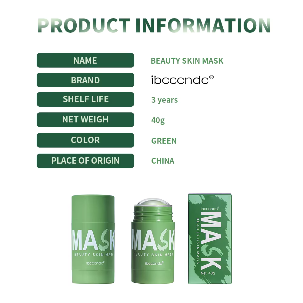 Masque Nettoyant Visage 40g à l'Extrait de Thé Vert – Stick