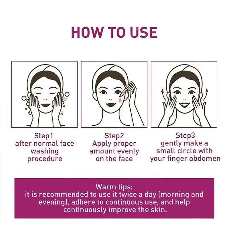 Effet anti-âge instantané anti-rides élimine le sérum pour les rides du visage