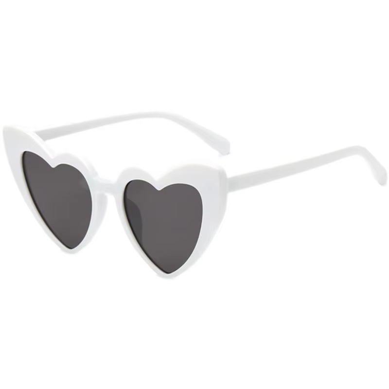 Lunettes de soleil en forme de cœur pour hommes et femmes, lunettes de soleil œil de chat, marque rétro, amour, noir, blanc, ombré UV400