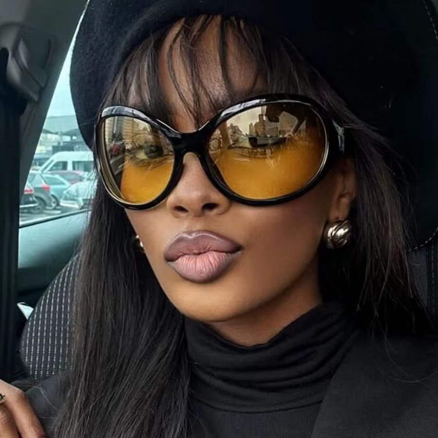 Lunettes de soleil œil de chat vintage Y2K pour femmes, nouvelle marque de mode, ovales jaunes dégradées, lunettes de soleil femme Hip Hop, nuances sexy Uv400