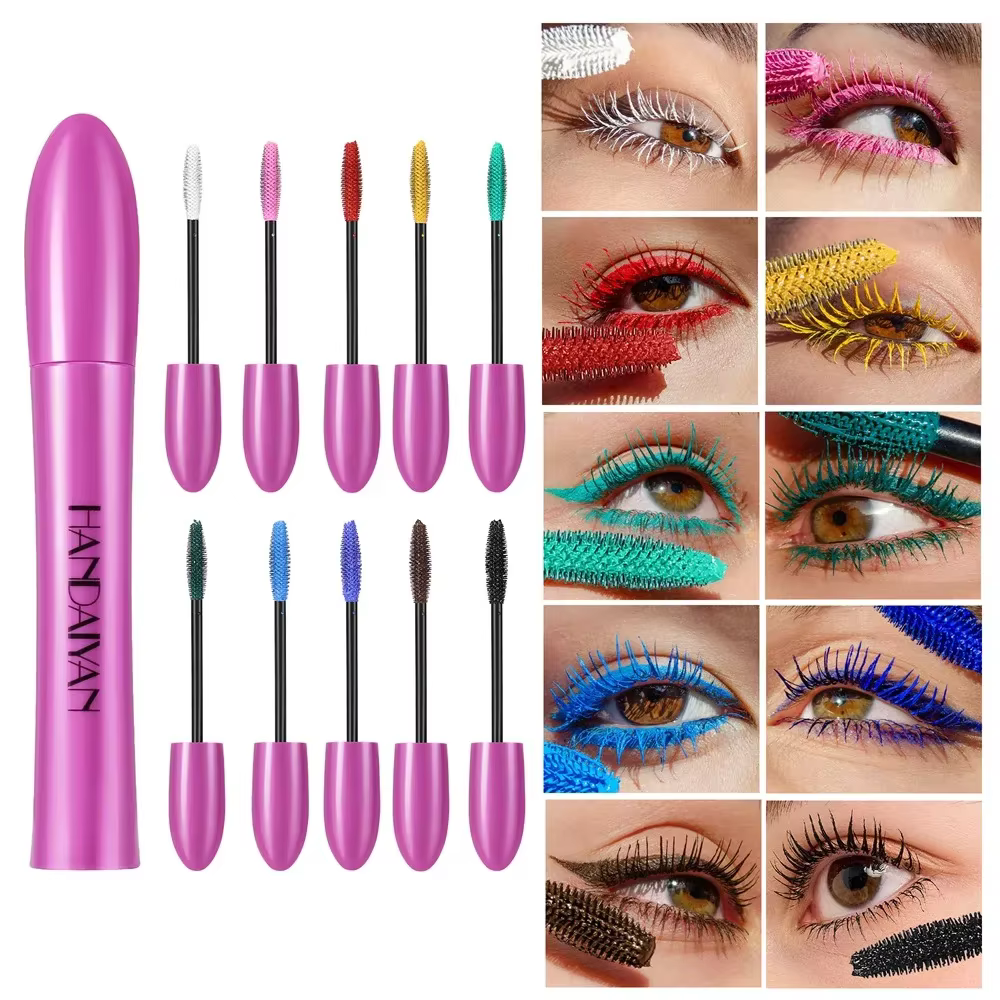 Mascara volumisant imperméable, 10 couleurs, résistant aux taches, bouclé, longue durée, bleu saphir, rose, pour un Look audacieux des yeux, cosmétiques