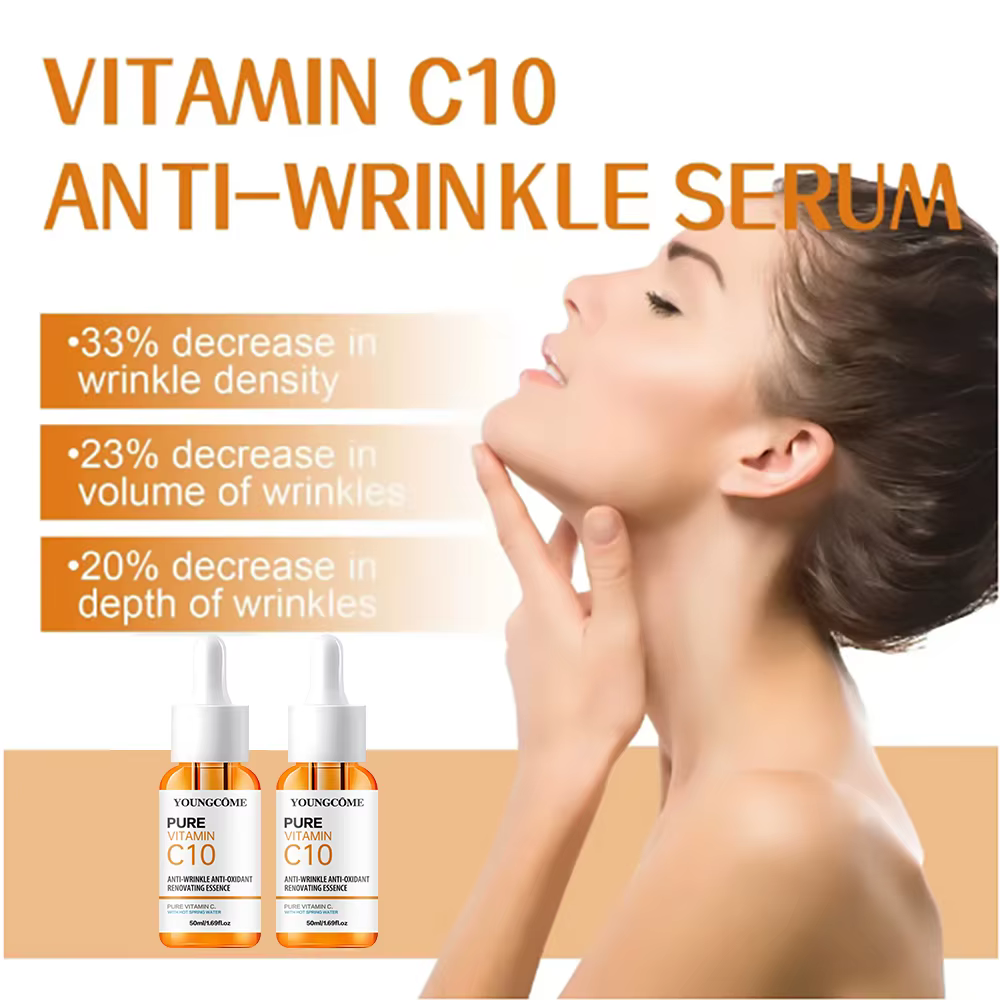 Vitamine C Essence pour le visage acide hyaluronique peau foncée éclaircir sérum estompe les ridules hydratant