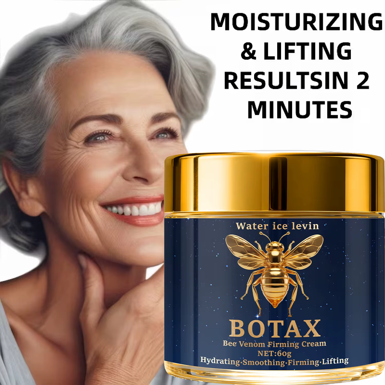 Crème raffermissante au venin d'abeille BOTAX avec acide hyaluronique et rétinol pour hydrater et lifter