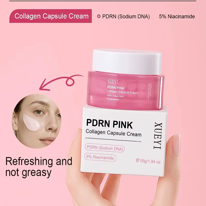 Crème Coréenne PDRN au Collagène Rose et Niacinamide pour un Teint Uniforme – Hydratant Visage Léger Non Gras
