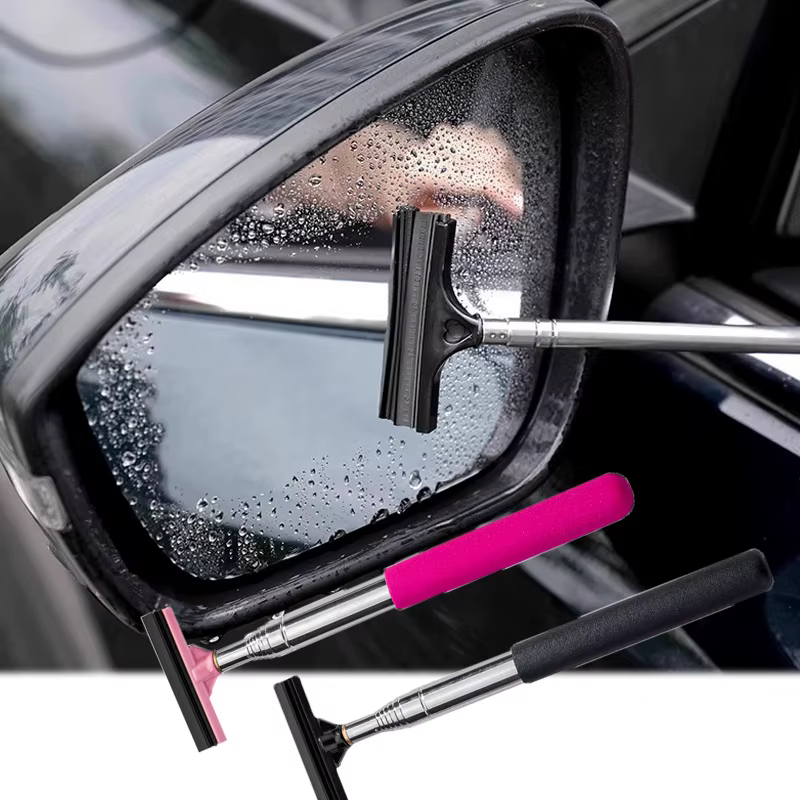 Outil de nettoyage d'essuie-glace de rétroviseur de voiture, nettoyeur de brume de verre automatique, grattoir, accessoires de voiture, poignée, brosse de nettoyage de vitres télescopique