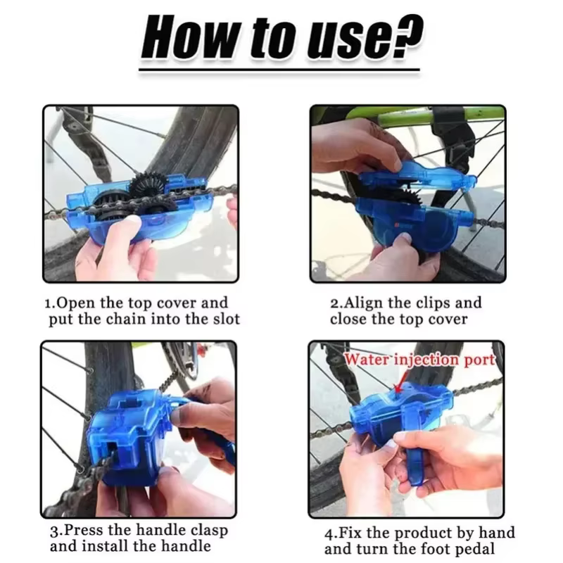 Brosse de nettoyage de chaîne de vélo, kit de nettoyage multifonctionnel pour l'entretien du cyclisme, l'élimination de la saleté et les tâches quotidiennes d'entretien du vélo