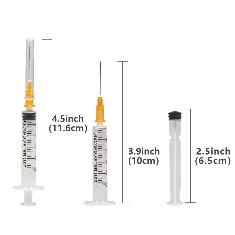Petite seringue jetable de 2.5ml/cc, avec aiguille 25G 25mm, stérile, emballée individuellement, pour distribution industrielle, utilisation en laboratoire, 100 pièces