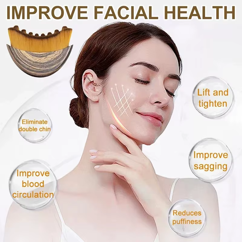Brosse de massage lymphatique ergonomique pour le visage