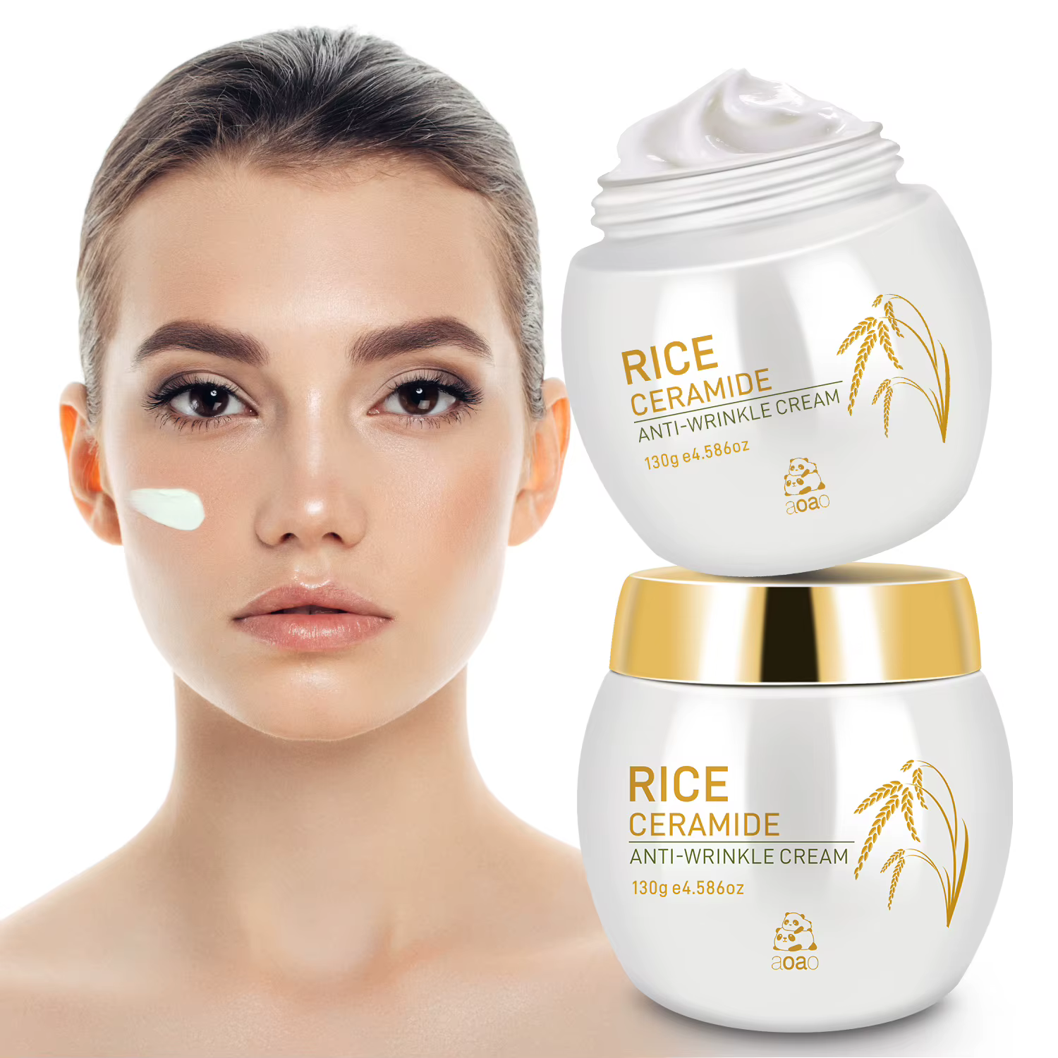 Crème de riz Anti-rides collagène Anti-âge hydratant nourrissant céramides pour peau revitalisée et plus ferme