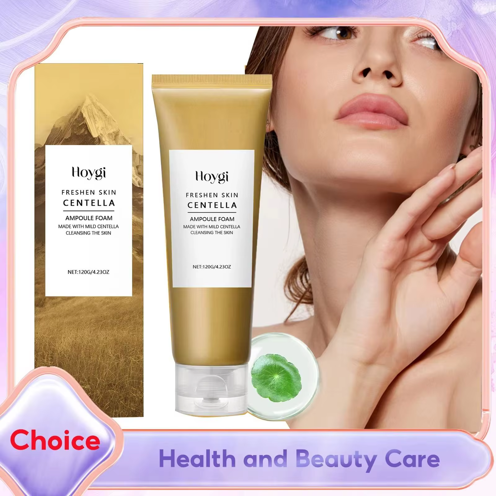 Centella mousse nettoyante en profondeur nettoyant pour le visage faible PH apaisant hydratant exfoliant dissolvant de