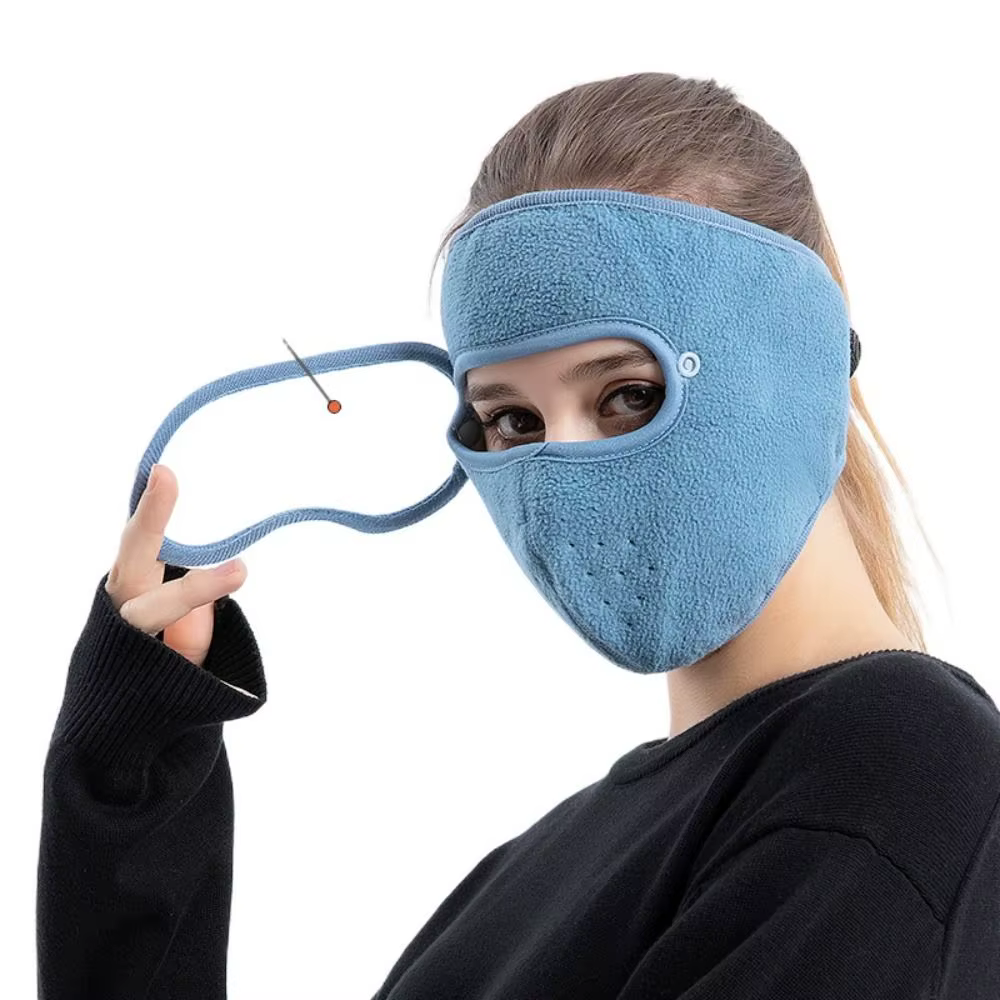 Masques de Ski en polaire simples, coupe-vent, thermique, en laine, Protection des lentilles Anti-buée, chauffe-oreilles, masque d'hiver pour course à pied