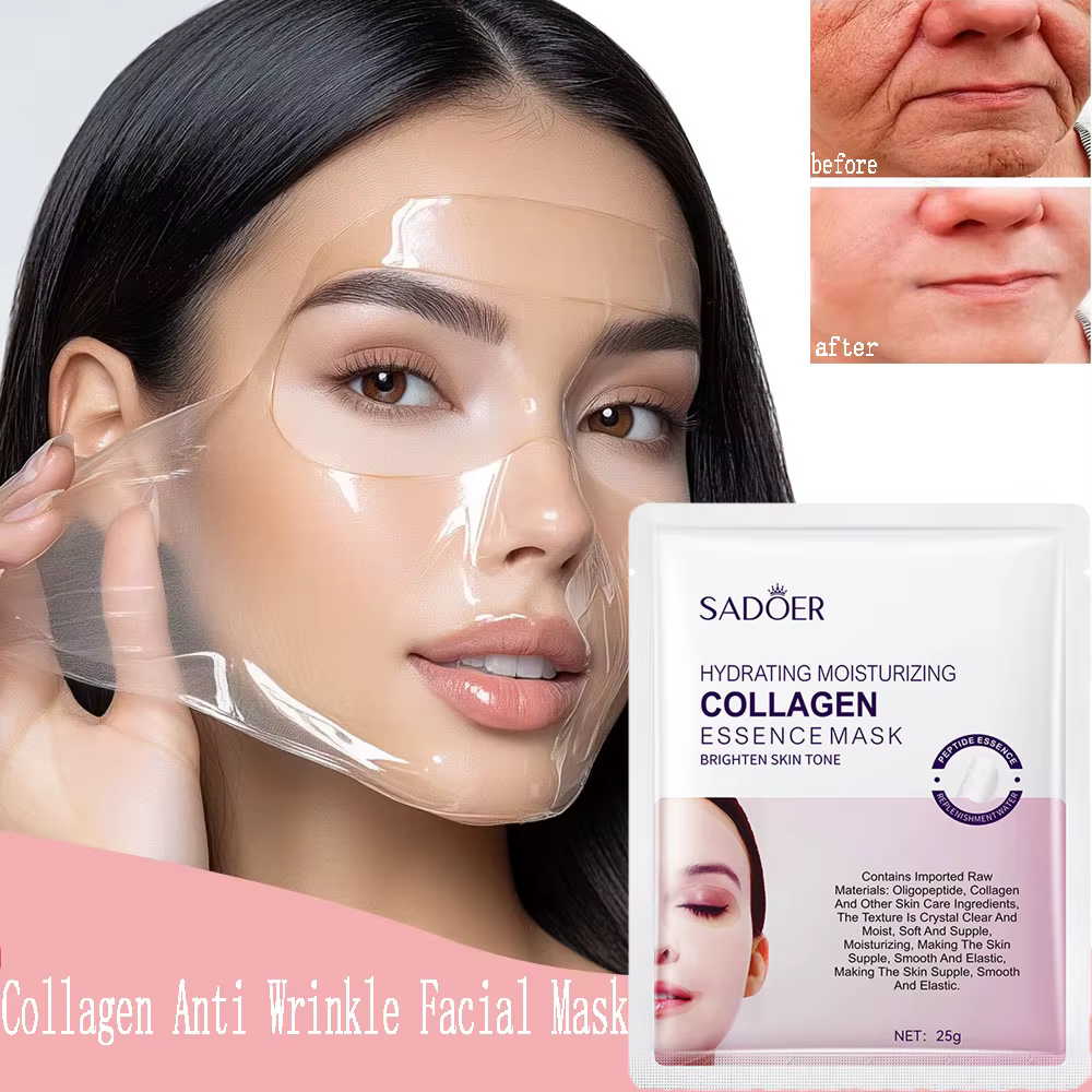 Masque facial anti-rides au collagène
