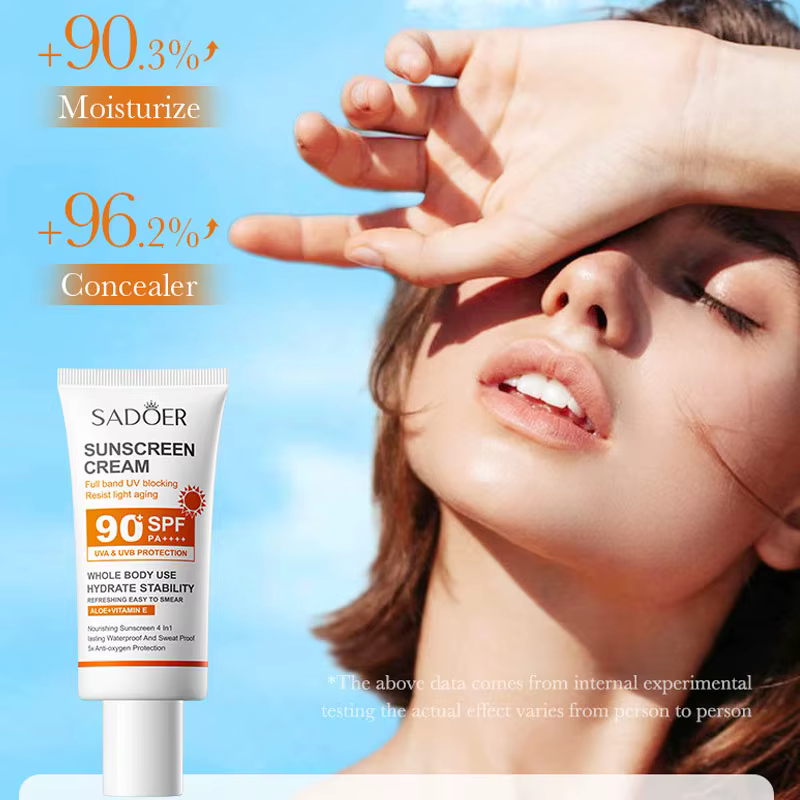 SADOER Spf 90 + crème solaire pour visage corps entier utilisation protecteur