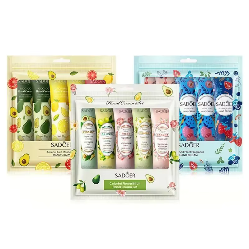 Ensemble de 5 crèmes pour les mains parfumées aux fruits