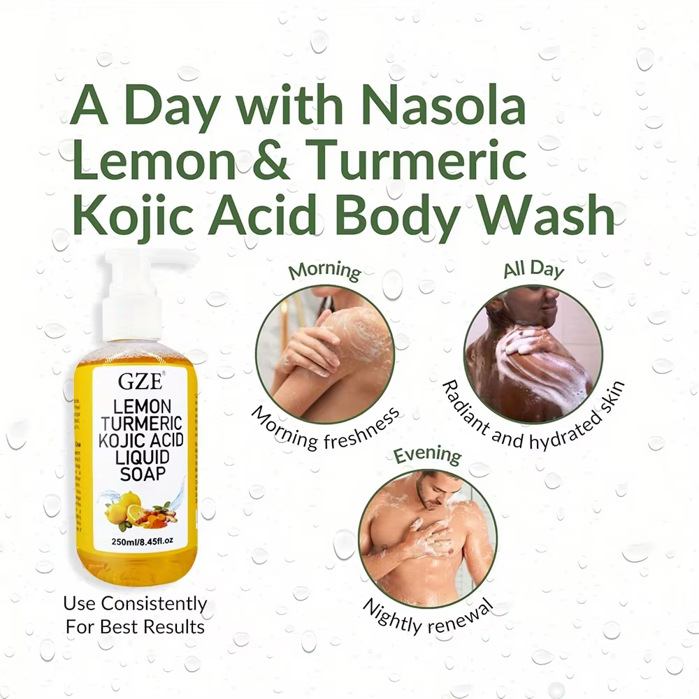 Greflective Glow Lemon Curmeric Kojic Acid Liquid Regina-Nettoyant pour la peau doux