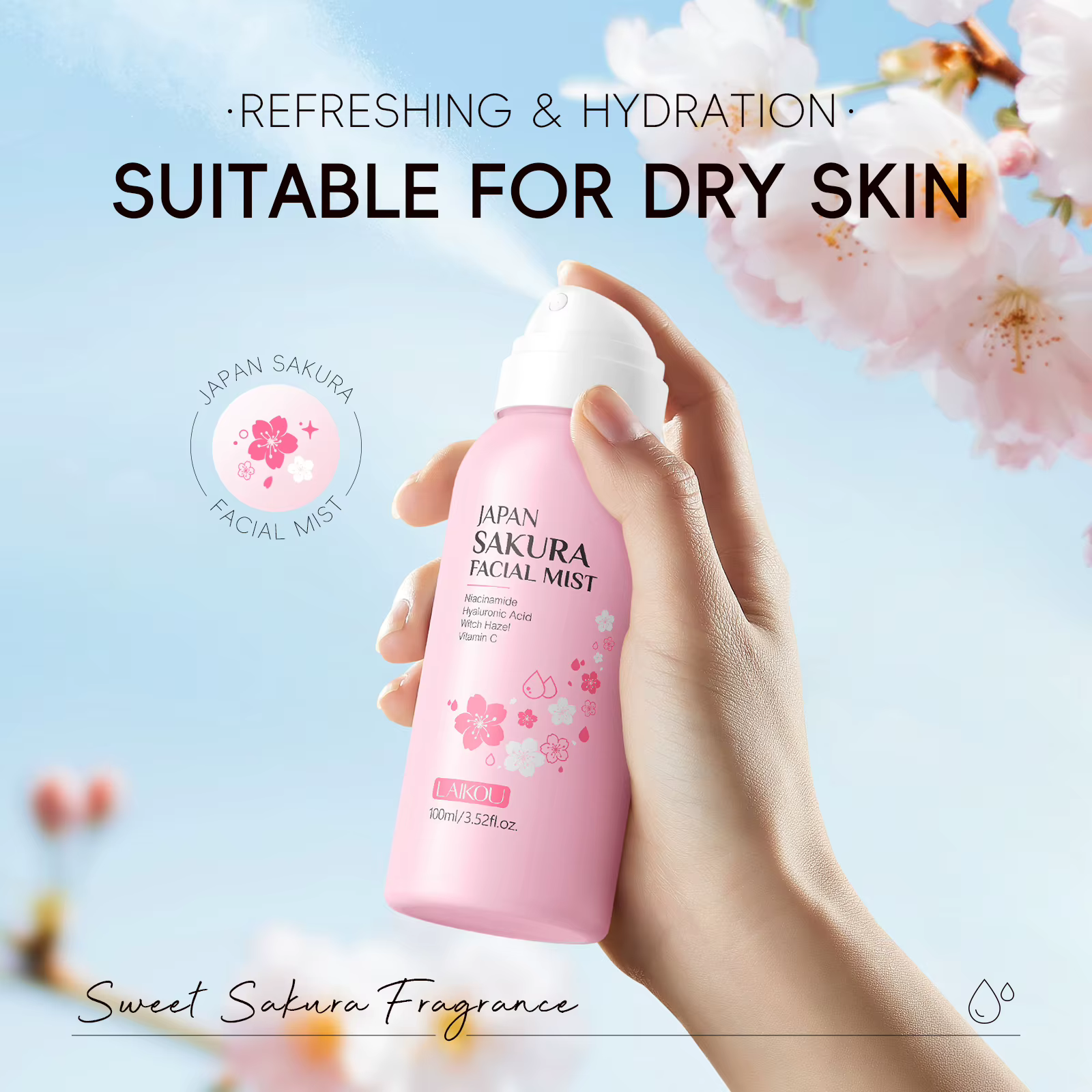 Brume faciale LAIKOU Japan Sakura 100ml
