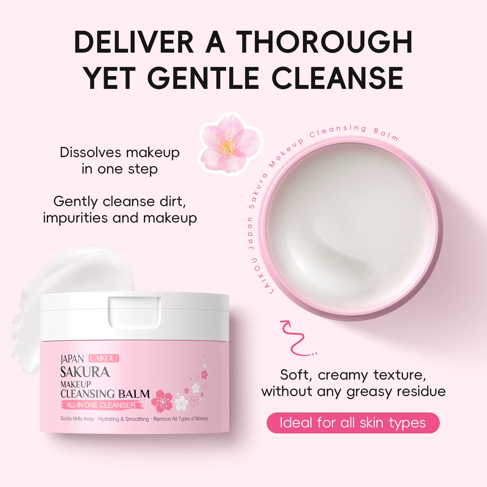 LAIKOU Japon Sakura Baume Nettoyant Démaquillant 100g