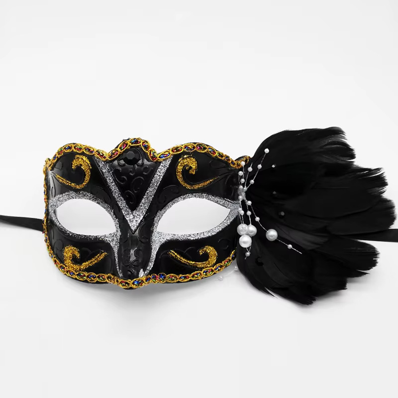 10 pièces masques de plumes colorés femmes filles princesse masque de mascarade Sexy danse fête d'anniversaire accessoires de carnaval noël Halloween