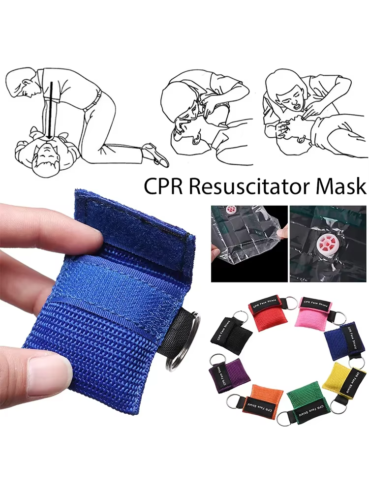 Porte-clés de protection faciale CPR, réanimateur d'urgence professionnel de premiers secours, outil de soins de santé pour le sauvetage en plein air, 1 à 10 pièces