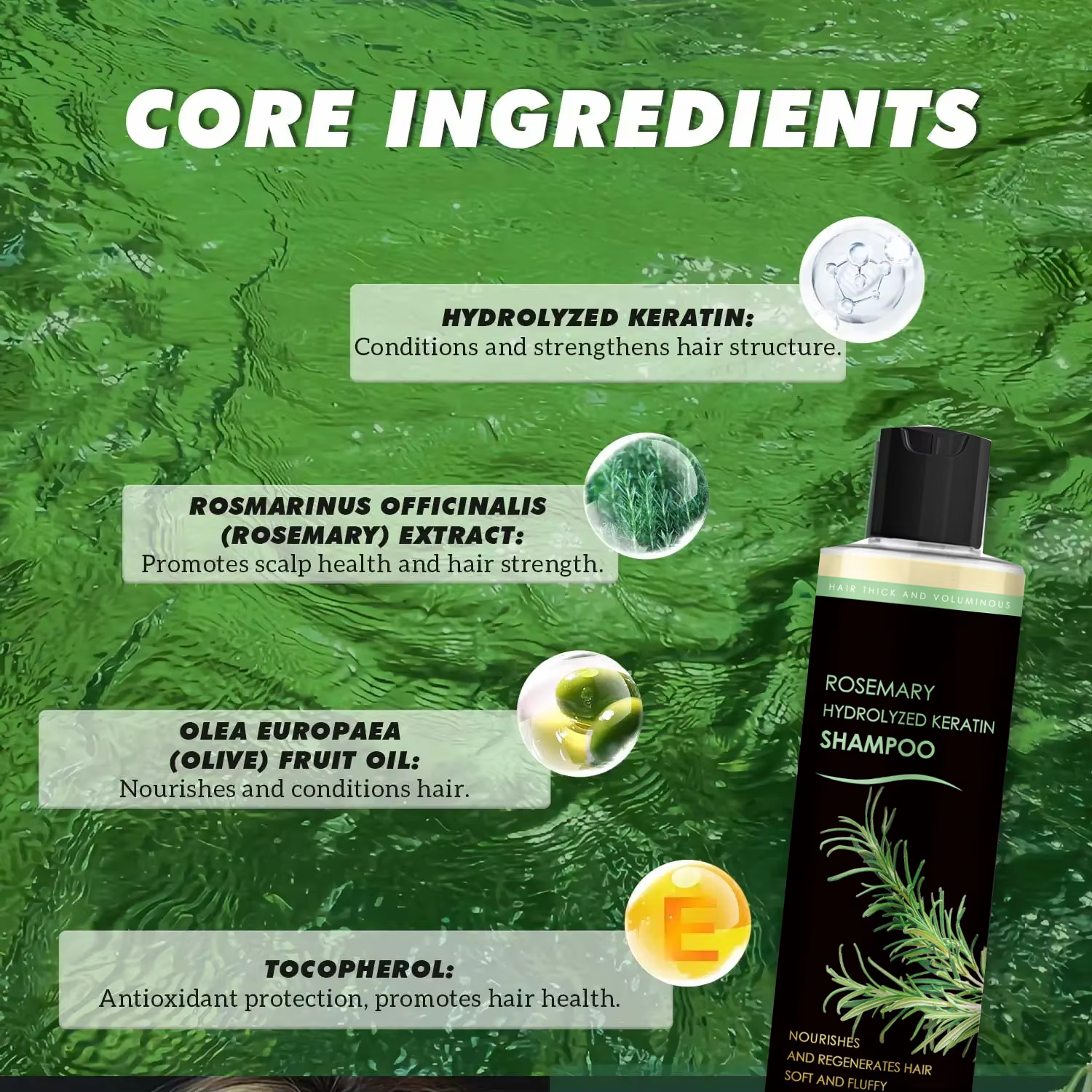 Shampoing au romarin biologique pour la croissance des cheveux