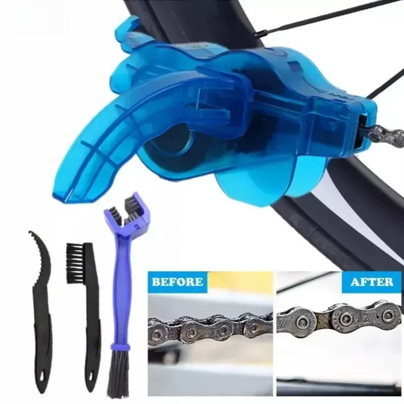 Brosse de nettoyage de chaîne de vélo, kit de nettoyage multifonctionnel pour l'entretien du cyclisme, l'élimination de la saleté et les tâches quotidiennes d'entretien du vélo