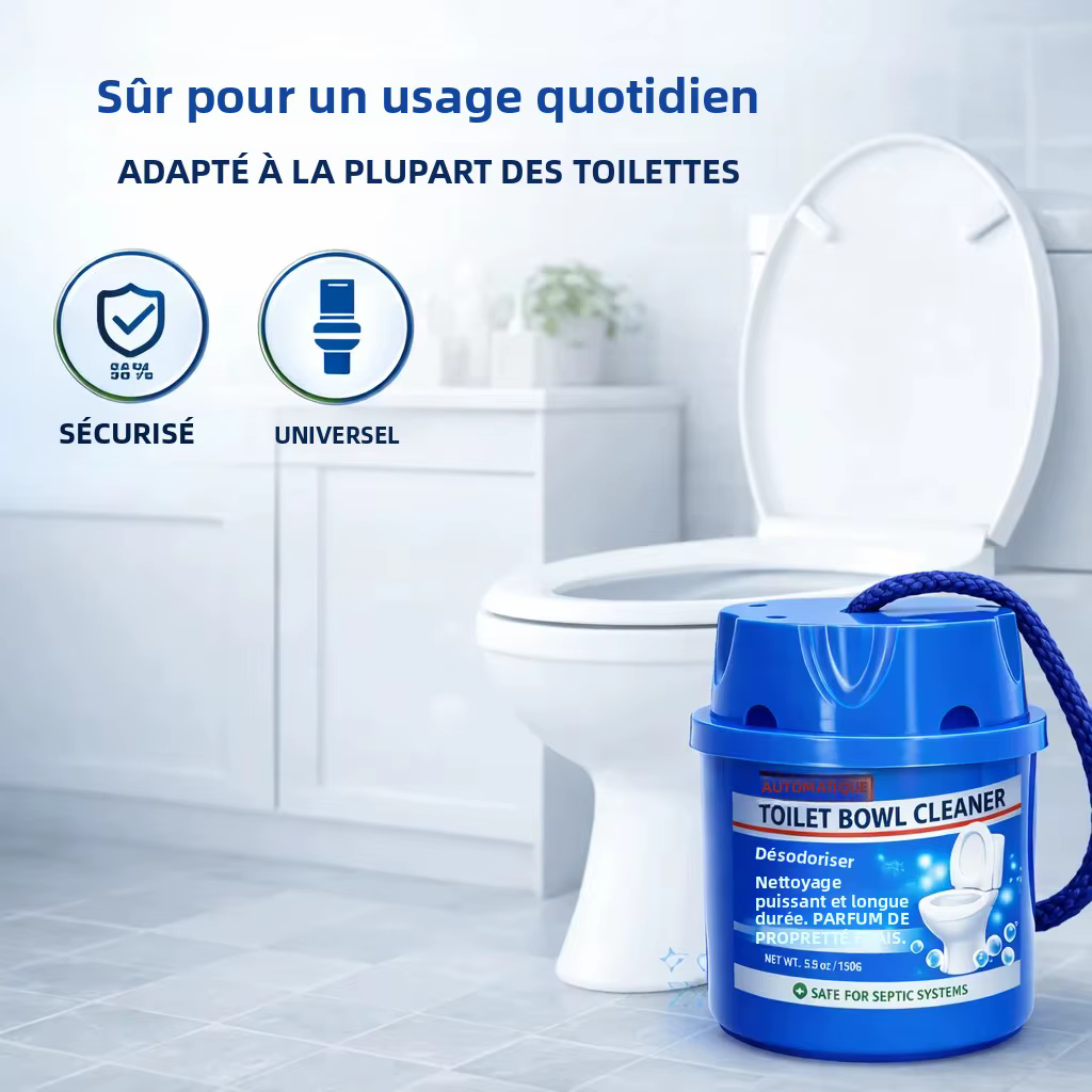 Bloc nettoyant automatique pour cuvette de toilettes, désodorisant parfum frais, nettoyage longue durée pour les toilettes de la salle de bain
