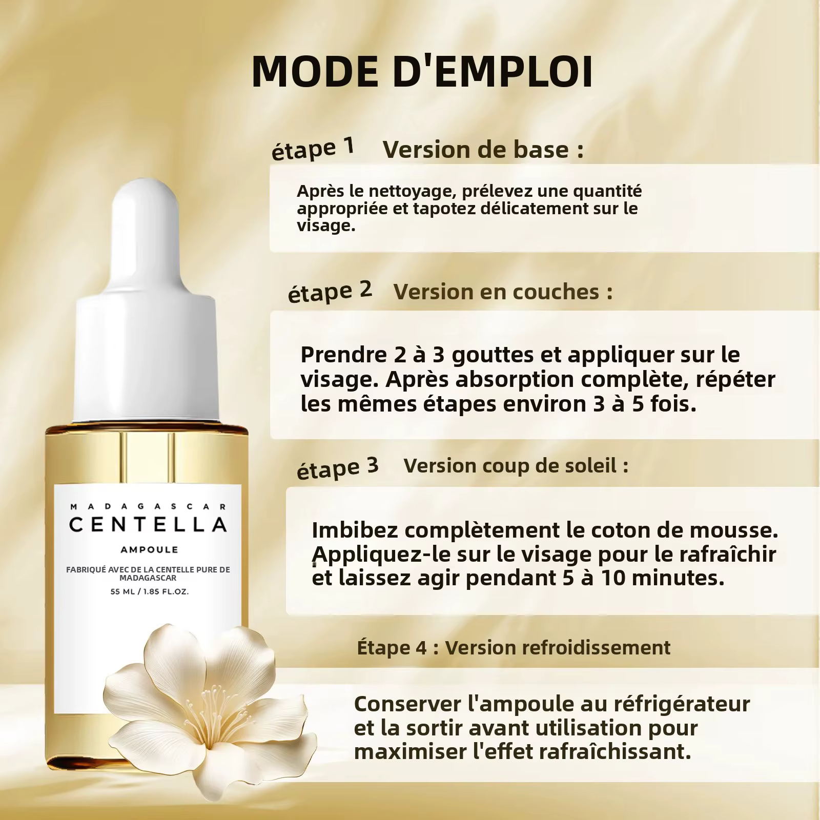 Sérum apaisant à la Centella Asiatica 55ml - Formule de Madagascar