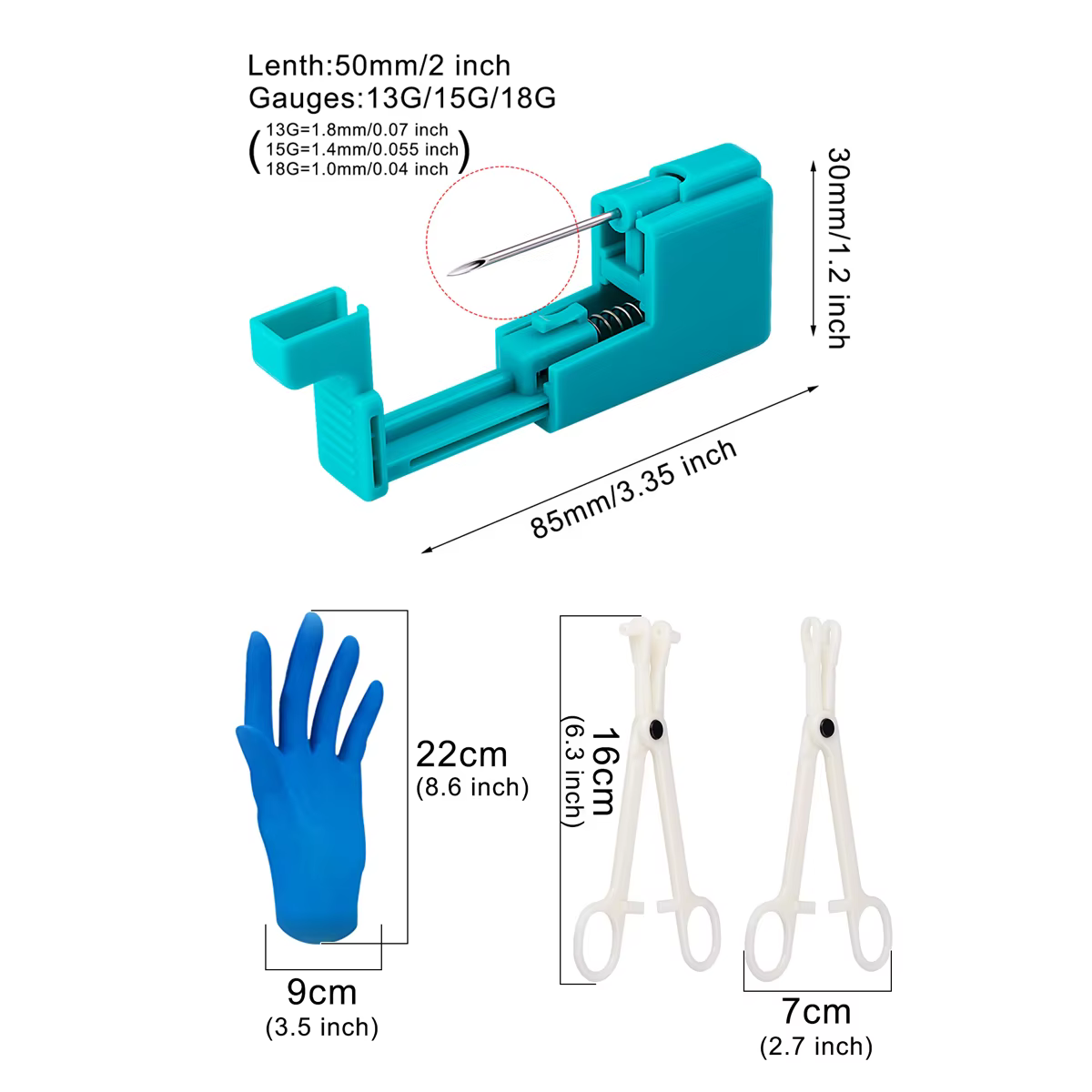 Kit d'outils de perçage corporel pour hommes et femmes, odorde perçage corporel facile à utiliser, bijoux de piercing au nombril, Jules, langue antarctique, cartilage, blogueur d'yeux