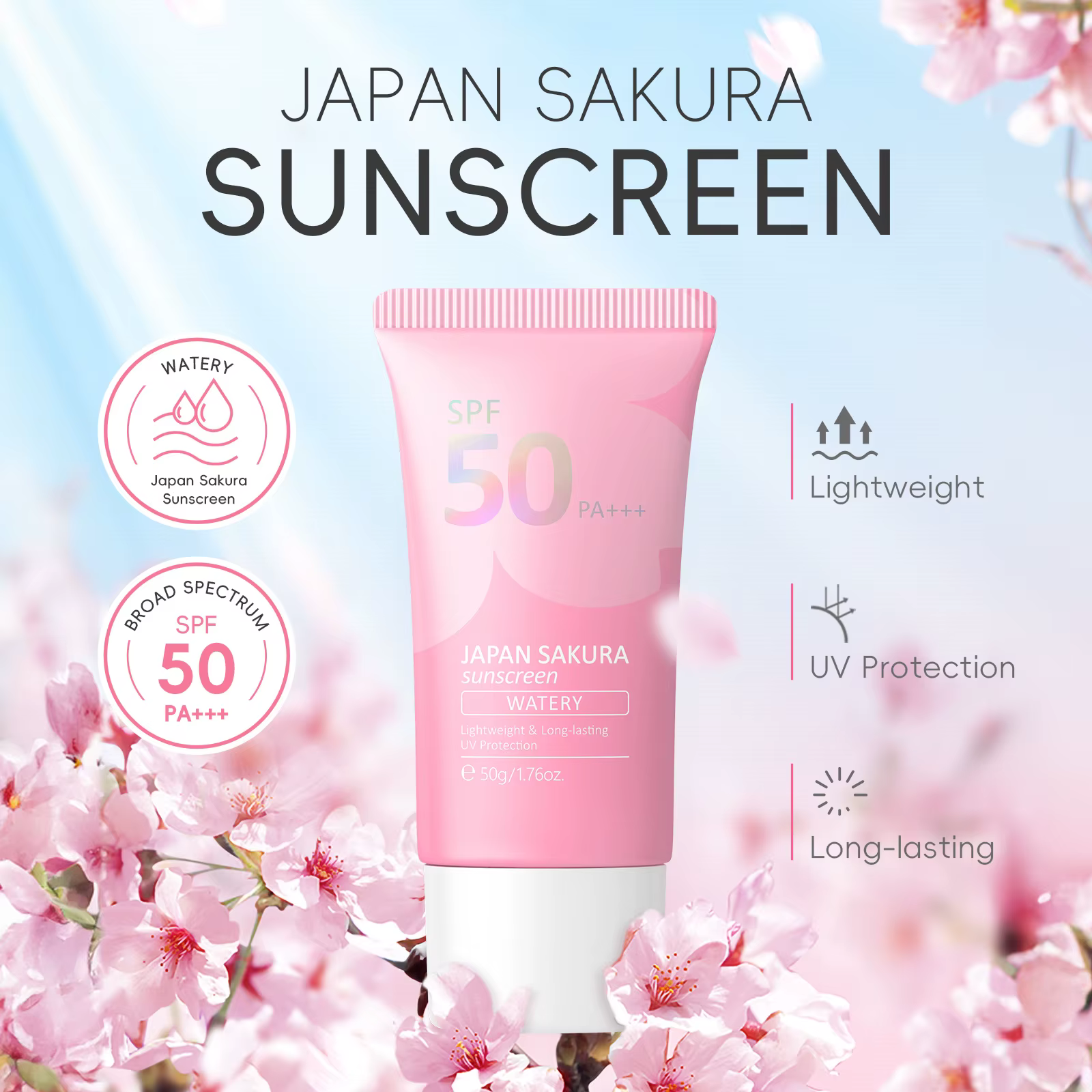 Crème solaire hydratante Laikou Sakura