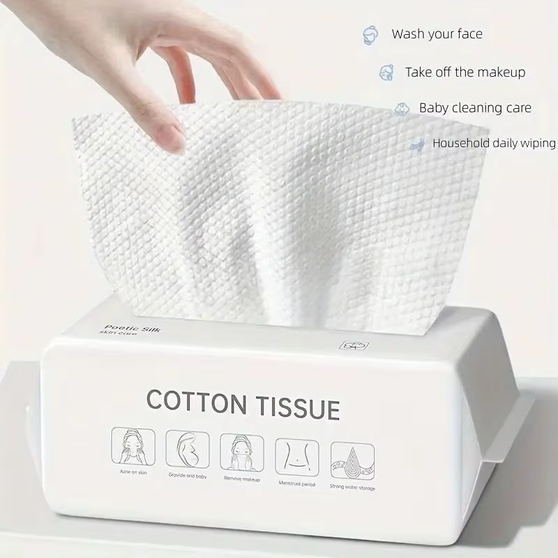 100 lingettes nettoyantes pour le visage ultra douces
