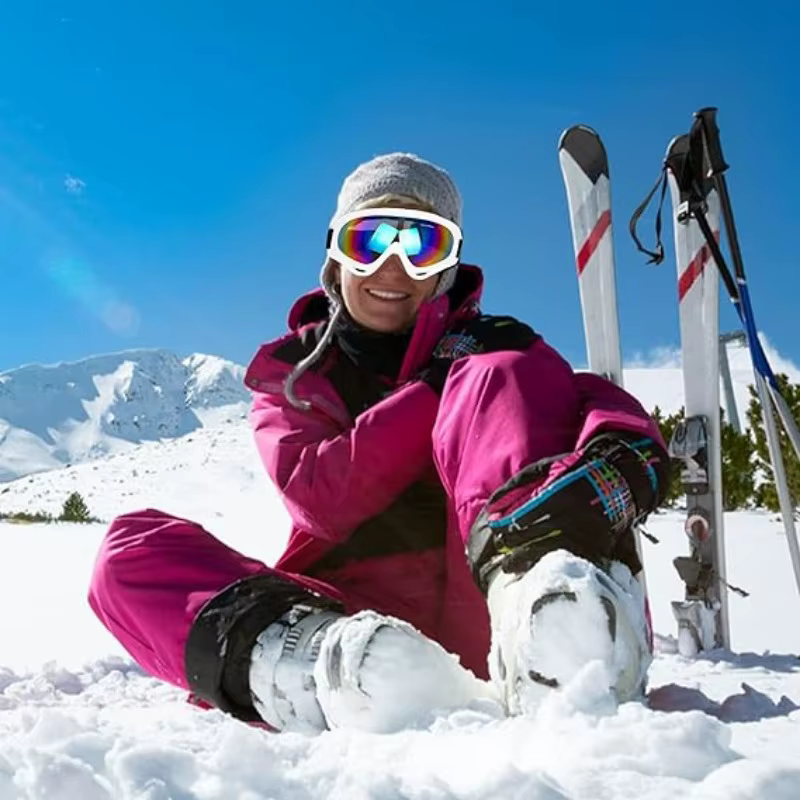 Lunettes de ski anti-buée pour hommes et femmes, lunettes de sport de plein air, lunettes de neige pour grand visage, masque de protection UV400, 506