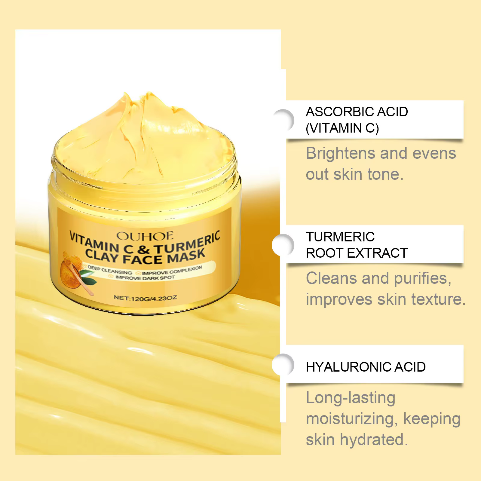 Masque facial exfoliant à la vitamine C