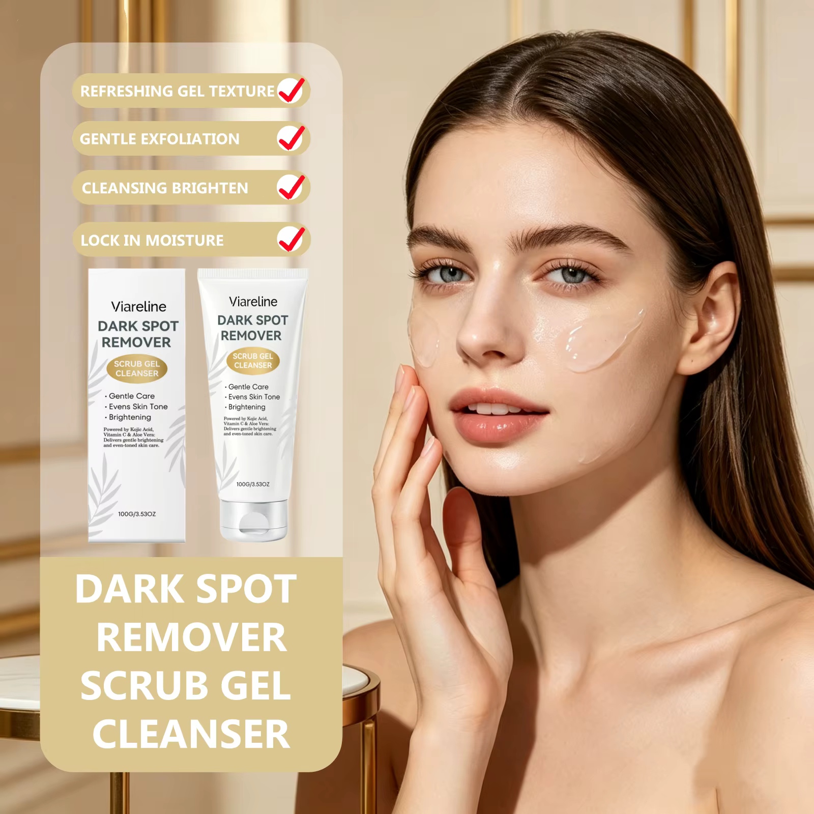 Gel Nettoyant Exfoliant Éclaircissant pour le Visage – Nettoyage Profond des Pores