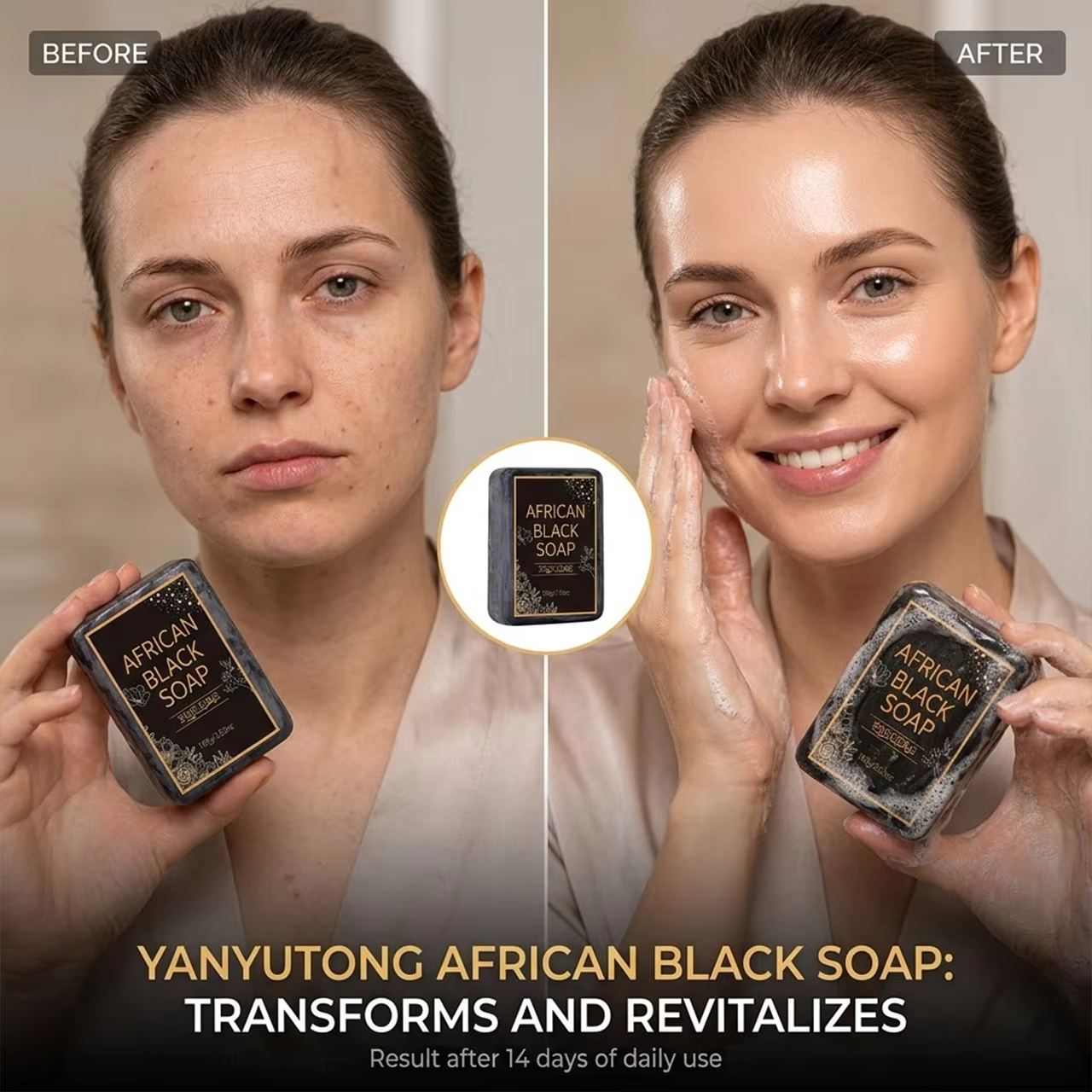 Savon noir africain, contient de l'huile de beurre de karité