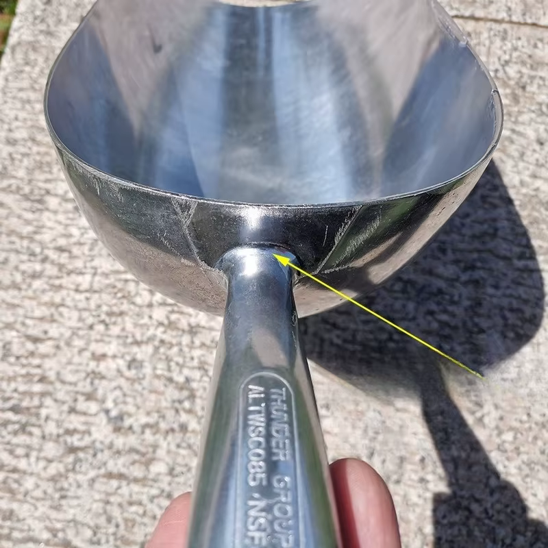 Cuillère à glace épaisse, trémie, cuillère en aluminium, grande cuillère à mélanger épaisse, cuillère à pince, cuillère à sucre, cuillère à matière