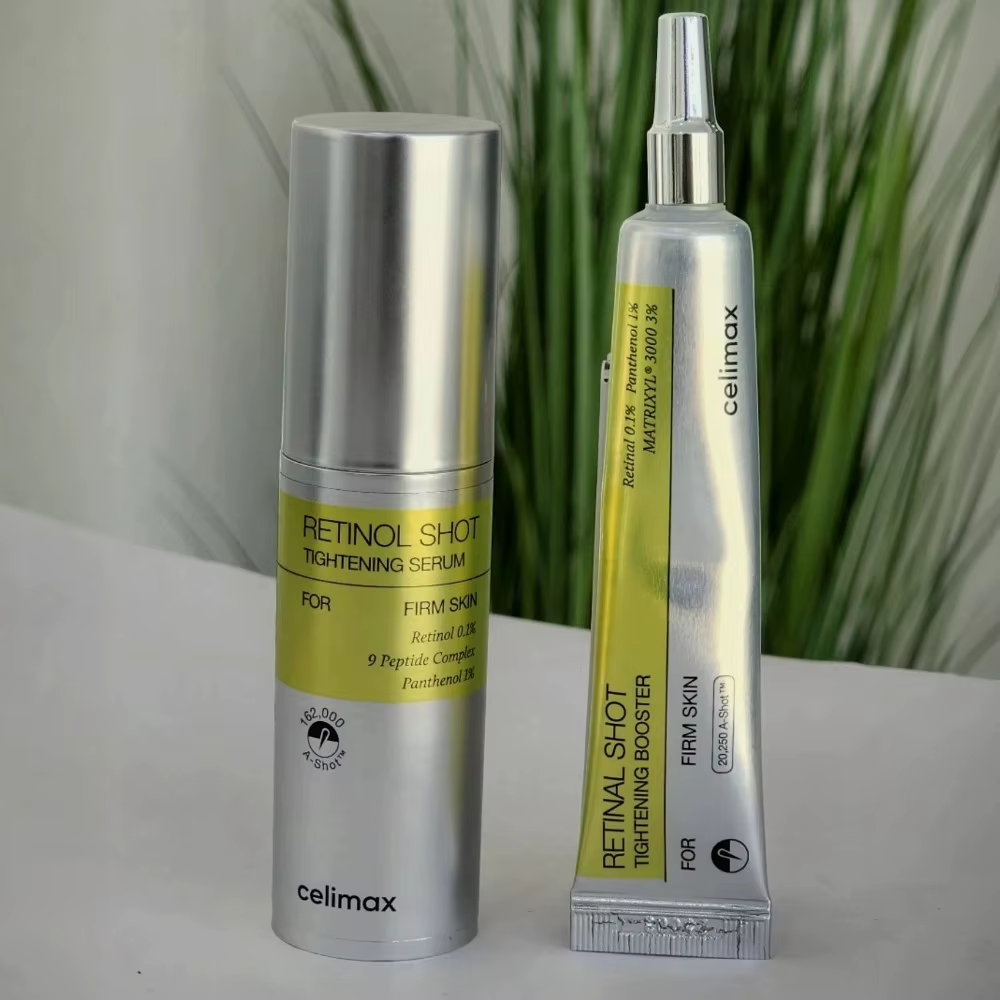 Celimax Retinol Shot Sérum Booster Raffermissant au Rétinal et Panthénol Crème Originale Anti-rides Anti-âge Pores VITA-A Set