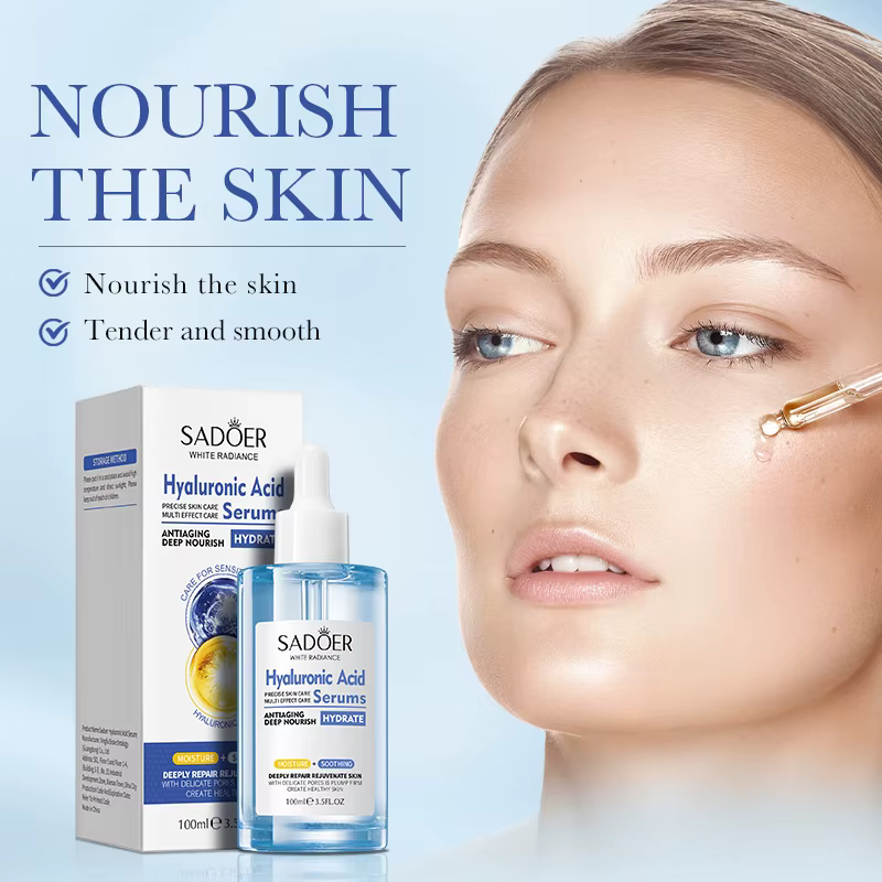 100ml SADOER acide hyaluronique sérum pour le visage raffermissant hydratant Essence soin de la peau