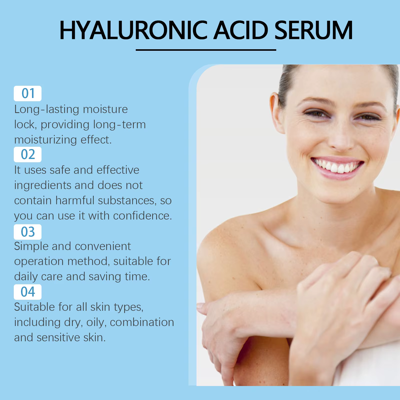 Sérum à l'acide hyaluronique avec micro-rouleau à micro-aiguilles de 0