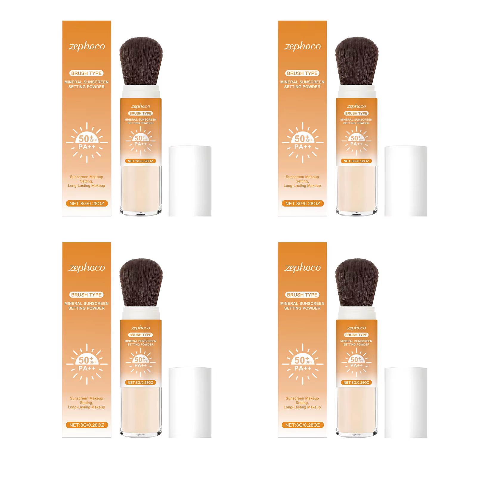 Poudre fixante solaire SPF 50+ Contrôle du sébum Longue tenue Fini mat Naturel Lisse Protection Respirante Maquillage Visage Extérieur