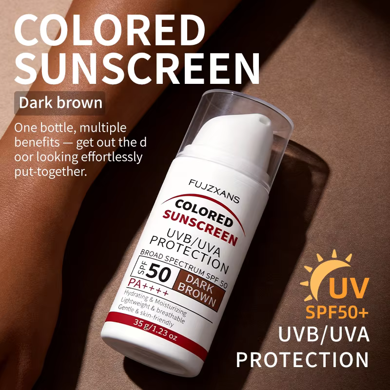 Crème solaire teintée au dioxyde de titane