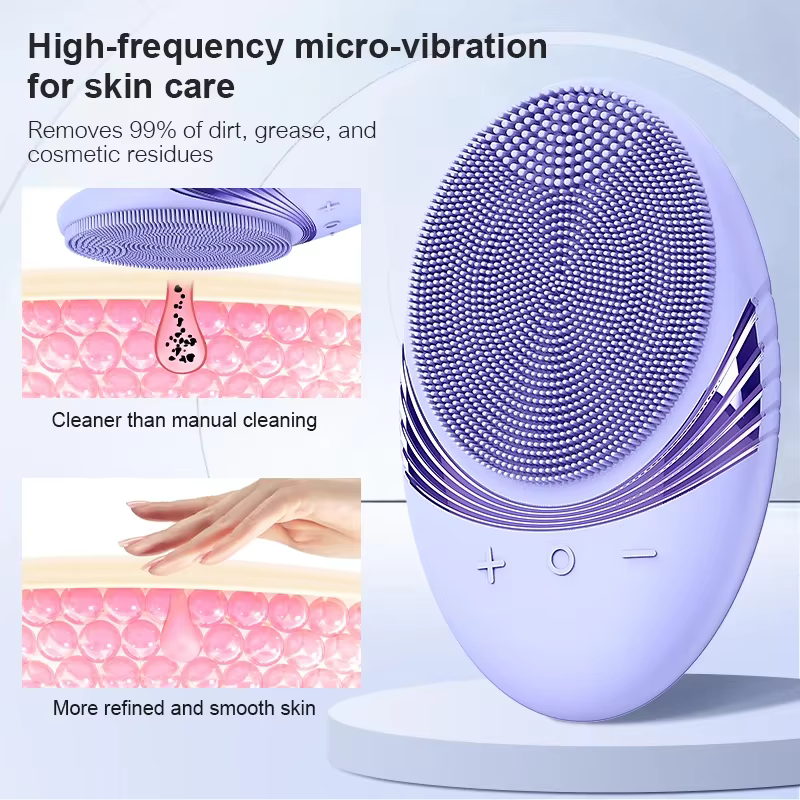 Brosse de nettoyage du visage électrique Ultra-mince de haute qualité avec une batterie intégrée
