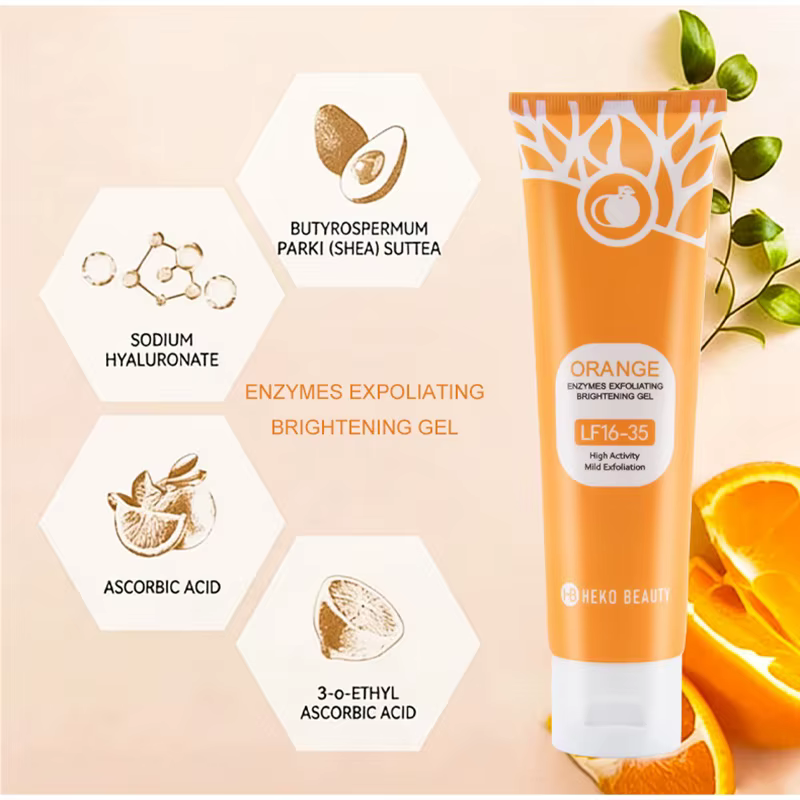 Gel exfoliant enzymes d'orange