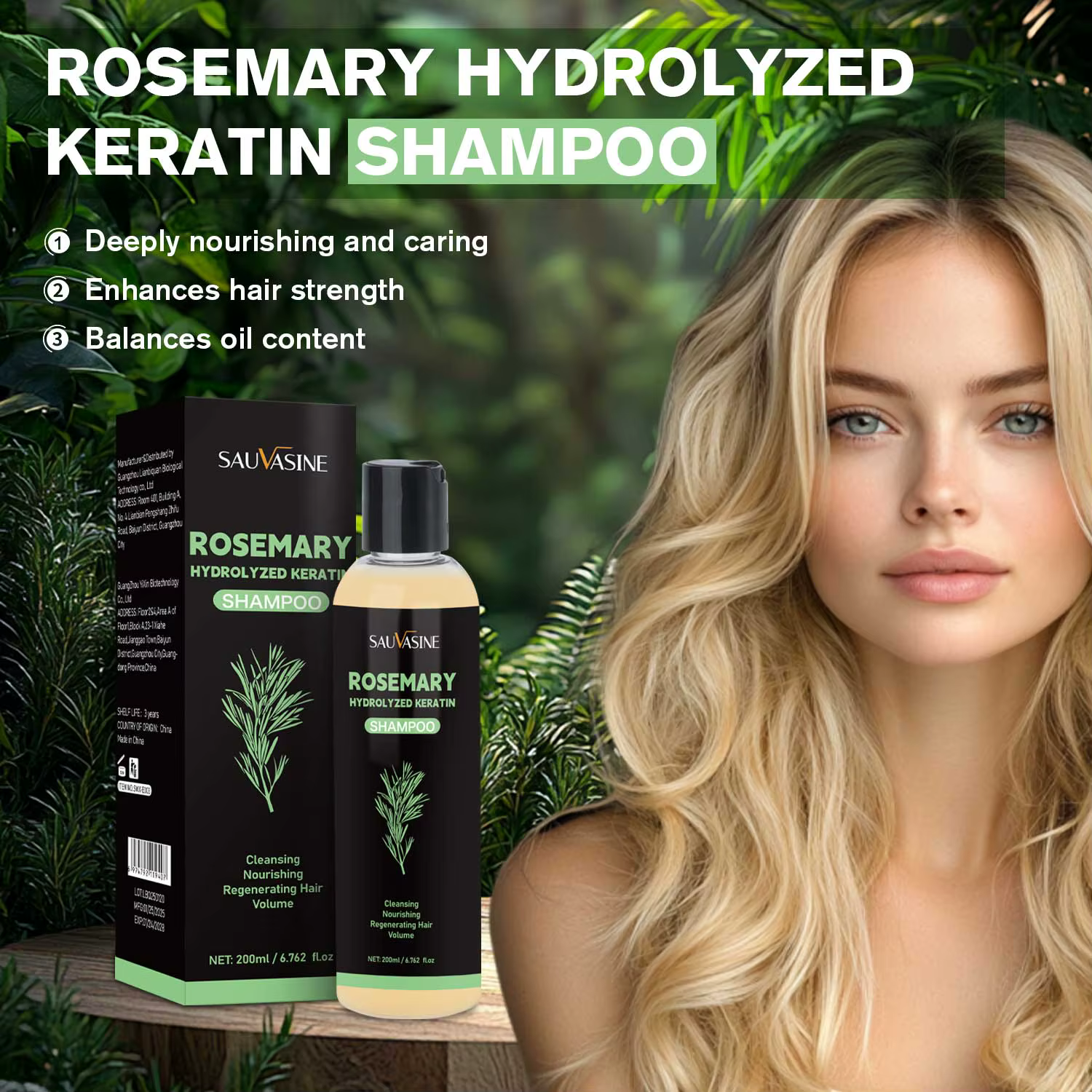 Shampoing au romarin biologique pour la croissance des cheveux